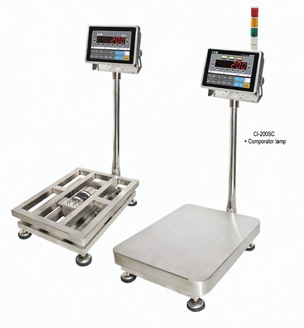 CI-200S / CI-200SC Series – Full Stainless Steel IP65 Waterproof Bench Scale (30–500 kg)